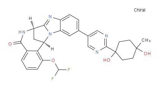 (7R,14R)-1-(difluoromethoxy)-11-[2-(1,4-dihydroxy-4-methylcyclohexyl)-pyrimidin-5-yl]-6,7-dihydro-7,14-Methanobenzimidazo[1,2-b][2,5]benzodiazocin-5(14H)--one