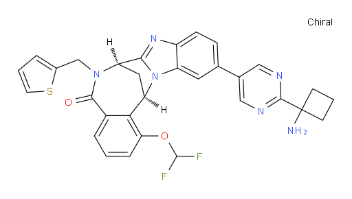 (7R,14R)-11-(2-(1-aminocyclobutyl)pyrimidin-5-yl)-1-(difluoromethoxy)-6-(thiophen-2-ylmethyl)-6,7-dihydro-7,14-methanobenzo[f]benzo[4,5]imidazo[1,2-a][1,4]diazocin-5(14H)-one