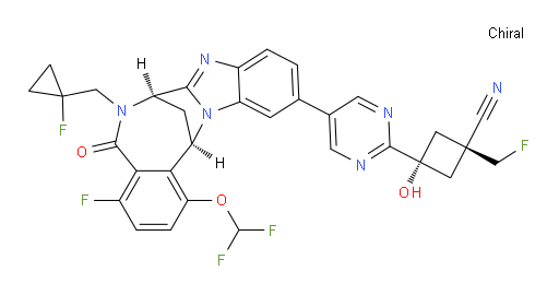 (1R,3r)-3-(5-((7R,14R)-1-(difluoromethoxy)-4-fluoro-6-((1-fluorocyclopropyl)methyl)-5-oxo-5,6,7,14-tetrahydro-7,14-methanobenzo[f]benzo[4,5]imidazo[1,2-a][1,4]diazocin-11-yl)pyrimidin-2-yl)-1-(fluoromethyl)-3-hydroxycyclobutanecarbonitrile