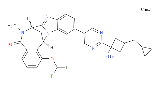 (7R,14R)-11-(2-(1-amino-3-(cyclopropylmethyl)cyclobutyl)pyrimidin-5-yl)-1-(difluoromethoxy)-6-methyl-6,7-dihydro-7,14-methanobenzo[f]benzo[4,5]imidazo[1,2-a][1,4]diazocin-5(14H)-one