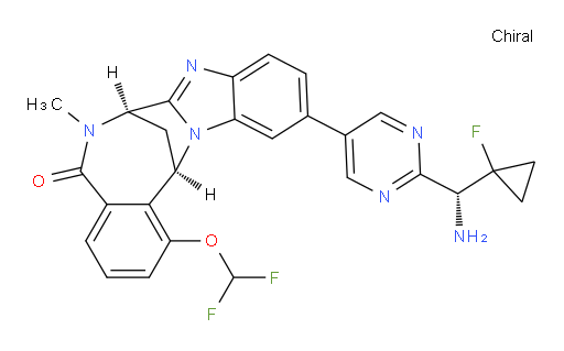 (7R,14R)-11-(2-((R)-amino(1-fluorocyclopropyl)methyl)pyrimidin-5-yl)-1-(difluoromethoxy)-6-methyl-6,7-dihydro-7,14-methanobenzo[f]benzo[4,5]imidazo[1,2-a][1,4]diazocin-5(14H)-one