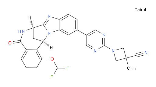 1-[5-[(7R,14R)-1-(difluoromethoxy)-5,6,7,14-tetrahydro-5-oxo-7,14-methanobenzimidazo[1,2-b][2,5]benzodiazocin-11-yl]pyrimidin-2-yl]-3-methyl-3-Azetidinecarbonitrile
