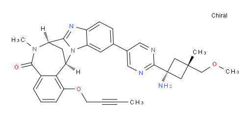 (7R,14R)-11-[2-[cis-1-amino-3-(methoxymethyl)-3-methylcyclobutyl]pyrimidin-5-yl]-1-(2-butyn-1-yloxy)-6,7-dihydro-6-methyl-7,14-Methanobenzimidazo[1,2-b][2,5]benzodiazocin-5(14H)--one