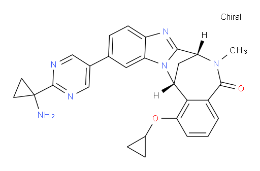 (7R,14R)-11-[2-(1-aminocyclopropyl)-pyrimidin-5-yl]-1-(cyclopropoxy)-6,7-dihydro-6-methyl-7,14-Methanobenzimidazo[1,2-b][2,5]benzodiazocin-5(14H)--one