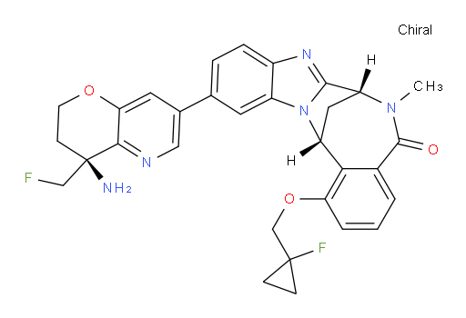 (7R,14R)-11-[(4S)-4-amino-4-(fluoromethyl)-3,4-dihydro-2H-pyrano[3,2-b]pyridin-7-yl]-1-[(1-fluoro-cyclopropyl)methoxy]-6,7-dihydro-6-methyl-7,14-Methanobenzimidazo[1,2-b][2,5]benzodiazocin-5(14H)--one