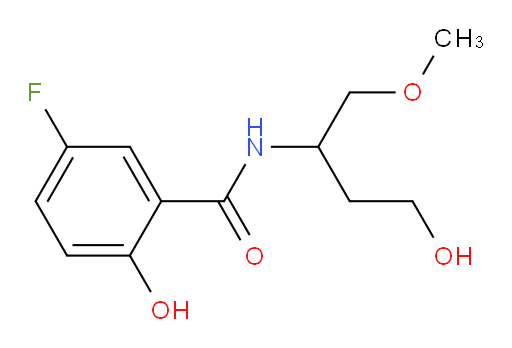 5-fluoro-2-hydroxy-N-(4-hydroxy-1-methoxybutan-2-yl)benzamide
