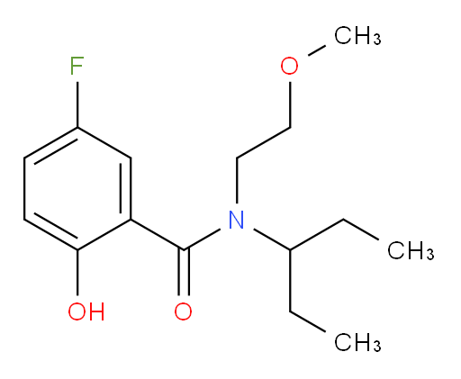 5-fluoro-2-hydroxy-N-(2-methoxyethyl)-N-(pentan-3-yl)benzamide