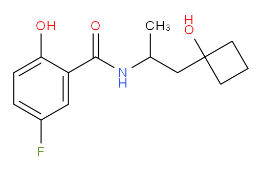 5-fluoro-2-hydroxy-N-(1-(1-hydroxycyclobutyl)propan-2-yl)benzamide