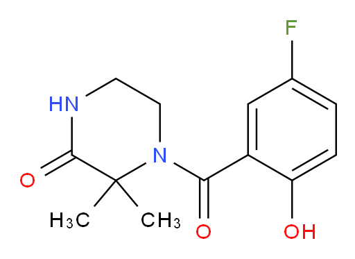 4-(5-fluoro-2-hydroxybenzoyl)-3,3-dimethylpiperazin-2-one