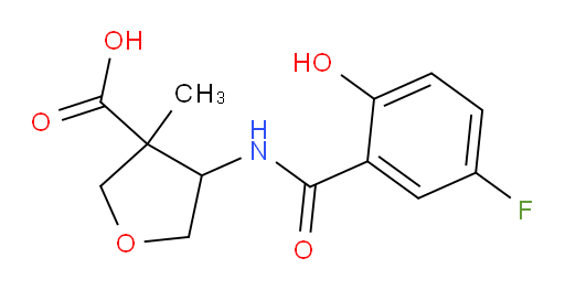 4-(5-fluoro-2-hydroxybenzamido)-3-methyltetrahydrofuran-3-carboxylic acid