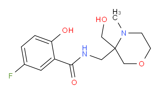 5-fluoro-2-hydroxy-N-((3-(hydroxymethyl)-4-methylmorpholin-3-yl)methyl)benzamide