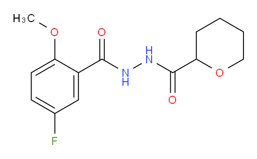 N'-(5-fluoro-2-methoxybenzoyl)tetrahydro-2H-pyran-2-carbohydrazide