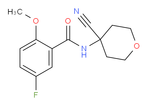 N-(4-cyanotetrahydro-2H-pyran-4-yl)-5-fluoro-2-methoxybenzamide