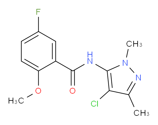 N-(4-chloro-1,3-dimethyl-1H-pyrazol-5-yl)-5-fluoro-2-methoxybenzamide