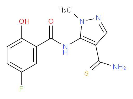 N-(4-carbamothioyl-1-methyl-1H-pyrazol-5-yl)-5-fluoro-2-hydroxybenzamide