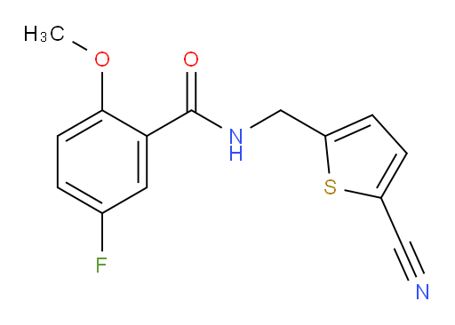 N-((5-cyanothiophen-2-yl)methyl)-5-fluoro-2-methoxybenzamide
