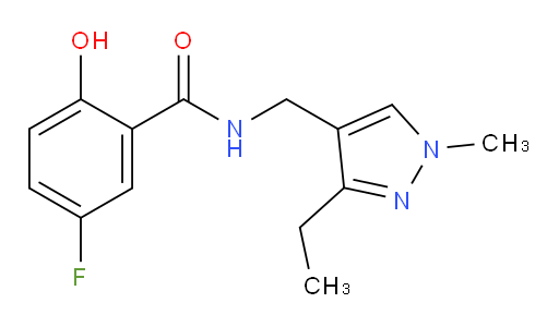 N-((3-ethyl-1-methyl-1H-pyrazol-4-yl)methyl)-5-fluoro-2-hydroxybenzamide