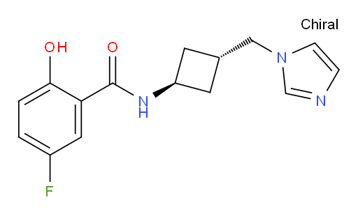 N-((1r,3r)-3-((1H-imidazol-1-yl)methyl)cyclobutyl)-5-fluoro-2-hydroxybenzamide