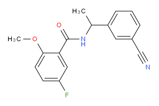 N-(1-(3-cyanophenyl)ethyl)-5-fluoro-2-methoxybenzamide