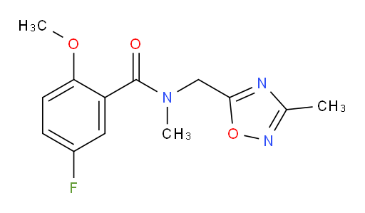 5-fluoro-2-methoxy-N-methyl-N-((3-methyl-1,2,4-oxadiazol-5-yl)methyl)benzamide