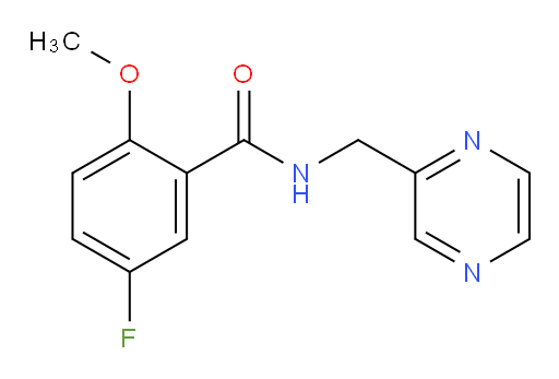 5-fluoro-2-methoxy-N-(pyrazin-2-ylmethyl)benzamide