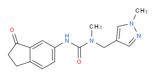 1-methyl-1-((1-methyl-1H-pyrazol-4-yl)methyl)-3-(3-oxo-2,3-dihydro-1H-inden-5-yl)urea