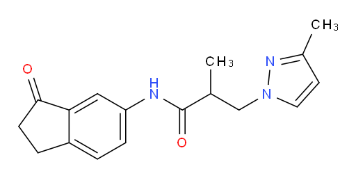 2-methyl-3-(3-methyl-1H-pyrazol-1-yl)-N-(3-oxo-2,3-dihydro-1H-inden-5-yl)propanamide