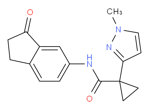 1-(1-methyl-1H-pyrazol-3-yl)-N-(3-oxo-2,3-dihydro-1H-inden-5-yl)cyclopropanecarboxamide