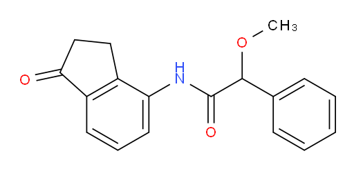 2-methoxy-N-(1-oxo-2,3-dihydro-1H-inden-4-yl)-2-phenylacetamide