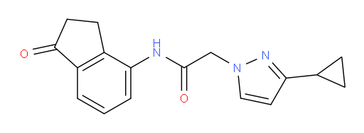 2-(3-cyclopropyl-1H-pyrazol-1-yl)-N-(1-oxo-2,3-dihydro-1H-inden-4-yl)acetamide