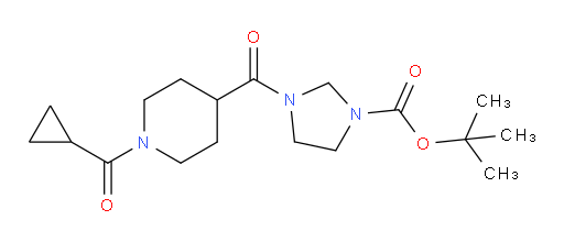 tert-butyl 3-(1-(cyclopropanecarbonyl)piperidine-4-carbonyl)imidazolidine-1-carboxylate