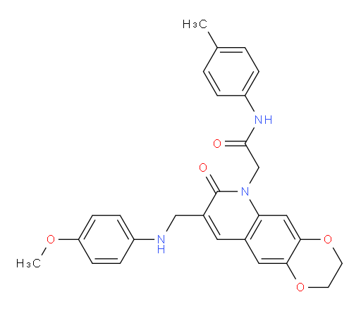 2-(8-{[(4-methoxyphenyl)amino]methyl}-7-oxo-2H,3H,6H,7H-[1,4]dioxino[2,3-g]quinolin-6-yl)-N-(4-methylphenyl)acetamide