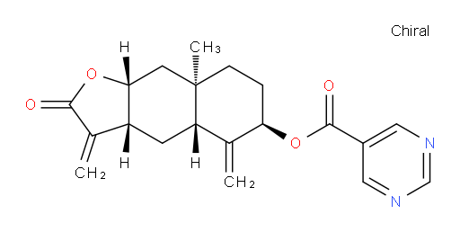 (3aR,4aR,6R,8aR,9aR)-8a-methyl-3,5-dimethylene-2-oxododecahydronaphtho[2,3-b]furan-6-yl pyrimidine-5-carboxylate