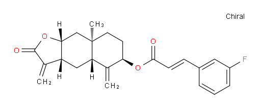 (E)-(3aR,4aR,6R,8aR,9aR)-8a-methyl-3,5-dimethylene-2-oxododecahydronaphtho[2,3-b]furan-6-yl 3-(3-fluorophenyl)acrylate