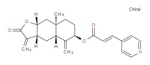 (E)-(3aR,4aR,6R,8aR,9aR)-8a-methyl-3,5-dimethylene-2-oxododecahydronaphtho[2,3-b]furan-6-yl 3-(pyridin-4-yl)acrylate