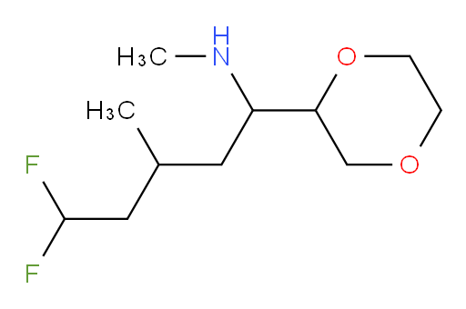 1-(1,4-dioxan-2-yl)-5,5-difluoro-N,3-dimethylpentan-1-amine