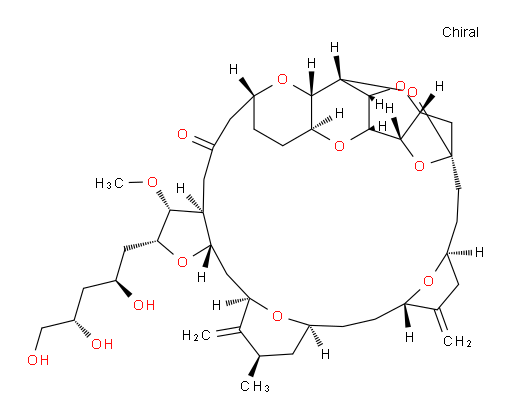 11,15:18,21:24,28-Triepoxy-7,9-ethano-12,15-methano-9H,15H-furo[3,2-i]furo[2′,3′:5,6]pyrano[4,3-b][1,4]dioxacyclopentacosin-5(4H)-one, hexacosahydro-3-methoxy-26-methyl-20,27-bis(methylene)-2-[(2S,4S)-2,4,5-trihydroxypentyl]-, (2R,3R,3aS,7R,8aS,9S,10aR,11S,12R,13aR,13bS,15S,18S,21S,24S,26R,28R,29aS)- (9CI)