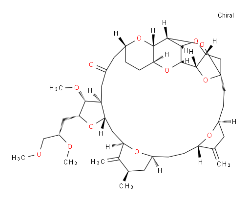 (2R,3R,3aS,7R,8aS,9S,10aR,11S,12R,13aR,13bS,15S,18S,21S,24S,26R,28R,29aS)-2-[(2S)-2,3-Dimethoxypropyl]hexacosahydro-3-methoxy-26-methyl-20,27-bis(methylene)-11,15:18,21:24,28-triepoxy-7,9-ethano-12,15-methano-9H,15H-furo[3,2-i]furo[2′,3′:5,6]pyrano[4,3-b][1,4]dioxacyclopentacosin-5(4H)-one (ACI)