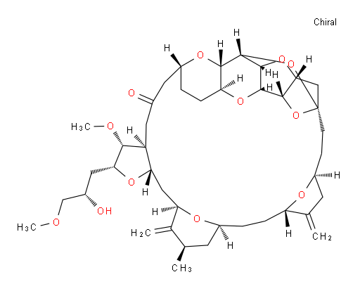 (2R,3R,3aS,7R,8aS,9S,10aR,11S,12R,13aR,13bS,15S,18S,21S,24S,26R,28R,29aS)-Hexacosahydro-2-[(2S)-2-hydroxy-3-methoxypropyl]-3-methoxy-26-methyl-20,27-bis(methylene)-11,15:18,21:24,28-triepoxy-7,9-ethano-12,15-methano-9H,15H-furo[3,2-i]furo[2′,3′:5,6]pyrano[4,3-b][1,4]dioxacyclopentacosin-5(4H)-one (ACI)