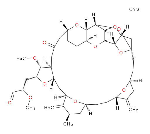 (αS,2R,3R,3aS,7R,8aS,9S,10aR,11S,12R,13aR,13bS,15S,18S,21S,24S,26R,28R,29aS)-Octacosahydro-α,3-dimethoxy-26-methyl-20,27-bis(methylene)-5-oxo-11,15:18,21:24,28-triepoxy-7,9-ethano-12,15-methano-9H,15H-furo[3,2-i]furo[2′,3′:5,6]pyrano[4,3-b][1,4]dioxacyclopentacosin-2-propanal (ACI)