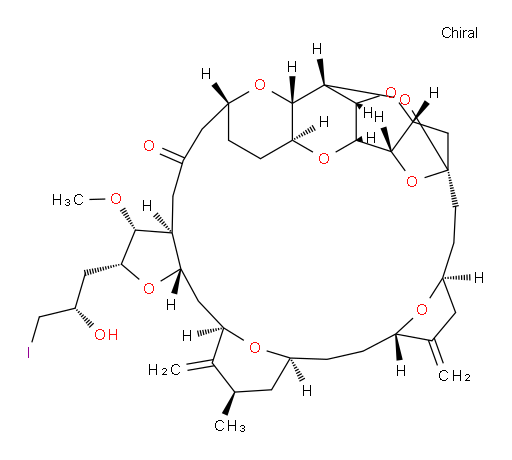 11,15:18,21:24,28-Triepoxy-7,9-ethano-12,15-methano-9H,15H-furo[3,2-i]furo[2′,3′:5,6]pyrano[4,3-b][1,4]dioxacyclopentacosin-5(4H)-one, hexacosahydro-2-[(2S)-2-hydroxy-3-iodopropyl]-3-methoxy-26-methyl-20,27-bis(methylene)-, (2R,3R,3aS,7R,8aS,9S,10aR,11S,12R,13aR,13bS,15S,18S,21S,24S,26R,28R,29aS)- (9CI)