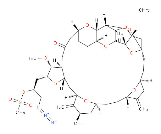 (2R,3R,3aS,7R,8aS,9S,10aR,11S,12R,13aR,13bS,15S,18S,21S,24S,26R,28R,29aS)-2-[(2S)-3-Azido-2-[(methylsulfonyl)oxy]propyl]hexacosahydro-3-methoxy-26-methyl-20,27-bis(methylene)-11,15:18,21:24,28-triepoxy-7,9-ethano-12,15-methano-9H,15H-furo[3,2-i]furo[2′,3′:5,6]pyrano[4,3-b][1,4]dioxacyclopentacosin-5(4H)-one (ACI)