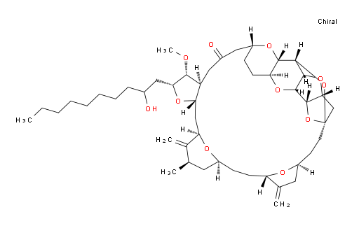 (2R,3R,3aS,7R,8aS,9S,10aR,11S,12R,13aR,13bS,15S,18S,21S,24S,26R,28R,29aS)-Hexacosahydro-2-(2-hydroxydecyl)-3-methoxy-26-methyl-20,27-bis(methylene)-11,15:18,21:24,28-triepoxy-7,9-ethano-12,15-methano-9H,15H-furo[3,2-i]furo[2′,3′:5,6]pyrano[4,3-b][1,4]dioxacyclopentacosin-5(4H)-one (ACI)