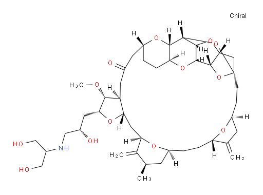 11,15:18,21:24,28-Triepoxy-7,9-ethano-12,15-methano-9H,15H-furo[3,2-i]furo[2′,3′:5,6]pyrano[4,3-b][1,4]dioxacyclopentacosin-5(4H)-one, hexacosahydro-2-[(2S)-2-hydroxy-3-[[2-hydroxy-1-(hydroxymethyl)ethyl]amino]propyl]-3-methoxy-26-methyl-20,27-bis(methylene)-, (2R,3R,3aS,7R,8aS,9S,10aR,11S,12R,13aR,13bS,15S,18S,21S,24S,26R,28R,29aS)- (9CI)