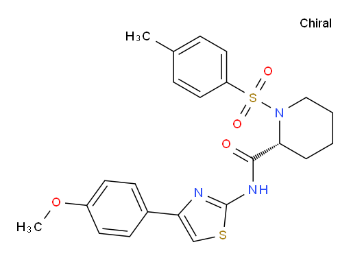 (2R)-N-[4-(4-Methoxyphenyl)-2-thiazolyl]-1-[(4-methylphenyl)sulfonyl]-2-piperidinecarboxamide (ACI)