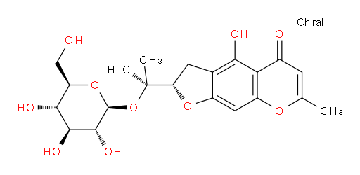 (2S)-2-[1-(β-D-Glucopyranosyloxy)-1-methylethyl]-2,3-dihydro-4-hydroxy-7-methyl-5H-furo[3,2-g][1]benzopyran-5-one (ACI)