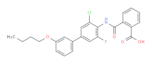 2-[[(3′-Butoxy-3-chloro-5-fluoro[1,1′-biphenyl]-4-yl)amino]carbonyl]benzoic acid (ACI)