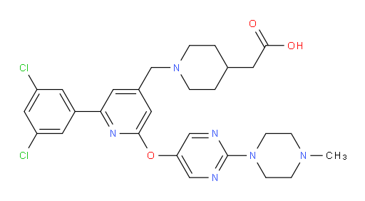 1-[[2-(3,5-Dichlorophenyl)-6-[[2-(4-methyl-1-piperazinyl)-5-pyrimidinyl]oxy]-4-pyridinyl]methyl]-4-piperidineacetic acid (ACI)