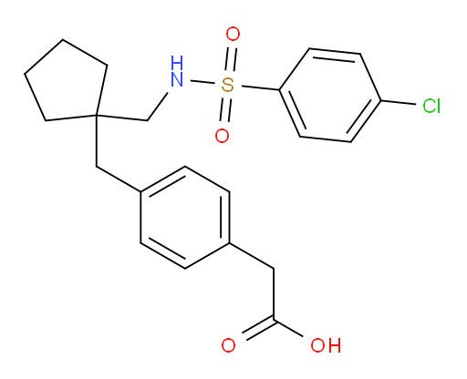 4-[[1-[[[(4-Chlorophenyl)sulfonyl]amino]methyl]cyclopentyl]methyl]benzeneacetic acid (ACI)