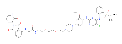 Acetamide, N-[2-[2-[2-[4-[4-[[5-chloro-4-[[2-[(1-methylethyl)sulfonyl]phenyl]amino]-2-pyrimidinyl]amino]-3-methoxyphenyl]-1-piperazinyl]ethoxy]ethoxy]ethyl]-2-[[2,3-dihydro-1,3-dioxo-2-(2-oxo-3-piperidinyl)-1H-isoindol-4-yl]amino]- (ZCI)